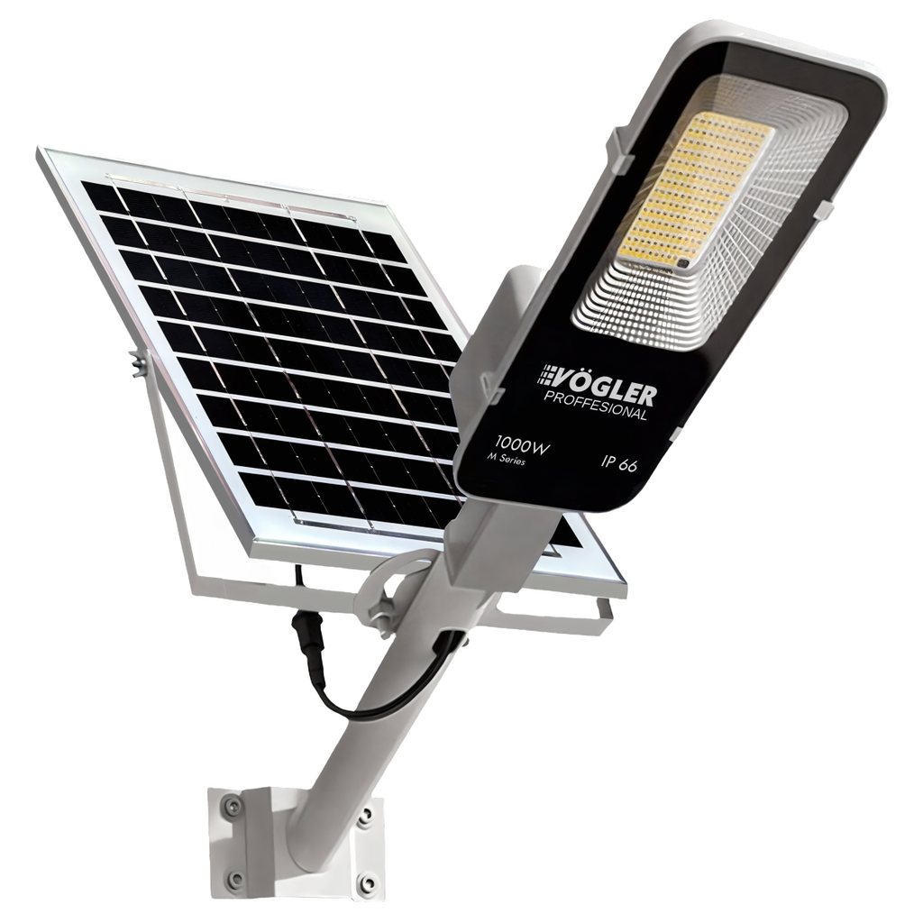 Lampă solară puternică, senzor crepuscular, telecomandă, Vögler Professional 1000W