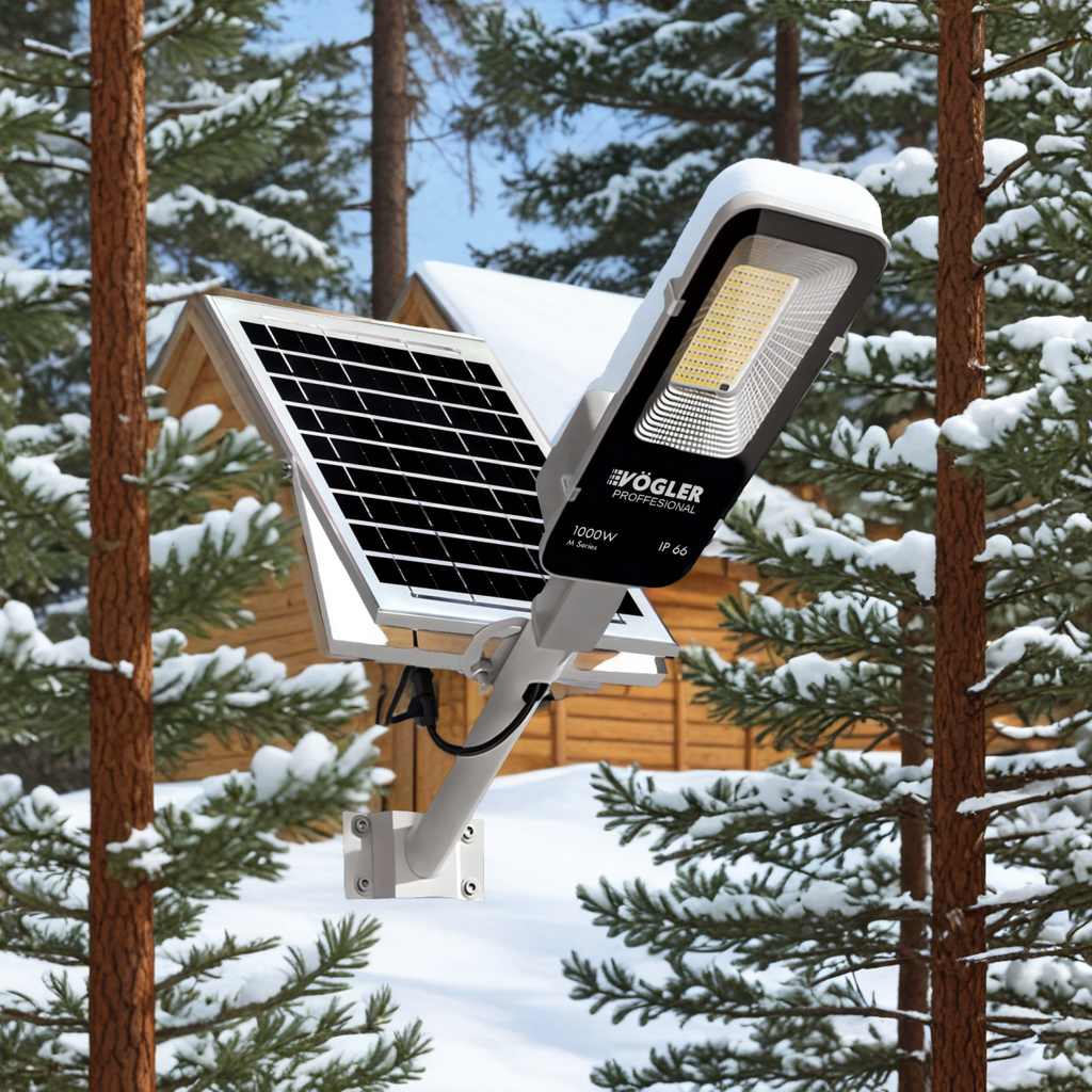Lampă solară puternică, senzor crepuscular, telecomandă, Vögler Professional 1000W
